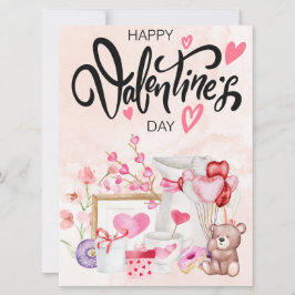 Kerstkaart met vlak ontwerp