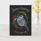 Kerstkaart met volksdevotie voor vogels Seizoensgr Kaart (Gele Bloem)