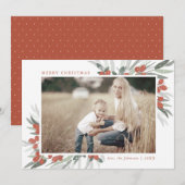 Kerstkaart met Vorstige Bessen foto Kaart (Voorkant / Achterkant)