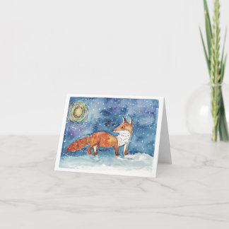 Kerstkaart met vos feestdagen kaart