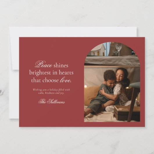 Kerstkaart met vredes- en liefdeswens (Voorkant)