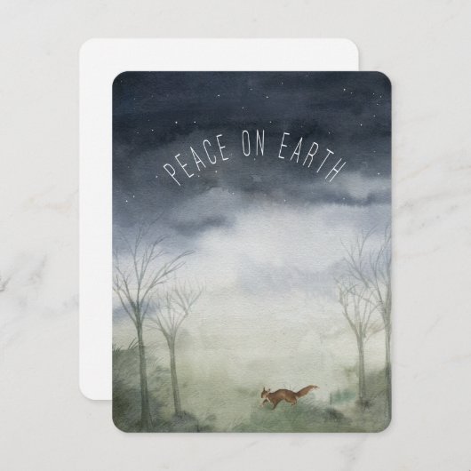 Kerstkaart met vredige wensen voor Kerstmis en Nie (Voorkant / Achterkant)