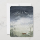 Kerstkaart met vredige wensen voor Kerstmis en Nie (Voorkant)