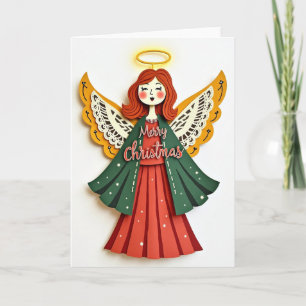 Kerstkaart met vreugdevolle engel kaart