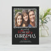 Kerstkaart met vrolijke kerstfoto (Staand voorkant)