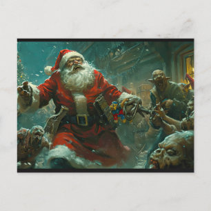 Kerstkaart met vrolijke zombie briefkaart