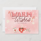 Kerstkaart met warme wensen en warme chocolademelk (Voorkant)