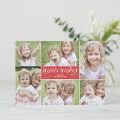 Kerstkaart met warme wensen en wervelingen - Rood (Staand voorkant)