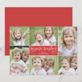 Kerstkaart met warme wensen - Rood (Voorkant / Achterkant)