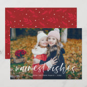 Kerstkaart met warmste wensen foto (Voorkant / Achterkant)