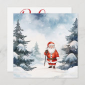 Kerstkaart met waterverf Sint (Voorkant / Achterkant)