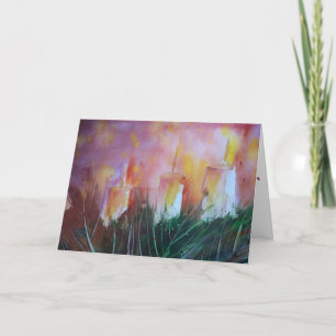 Kerstkaart met waterverf warmte feestdagen kaart