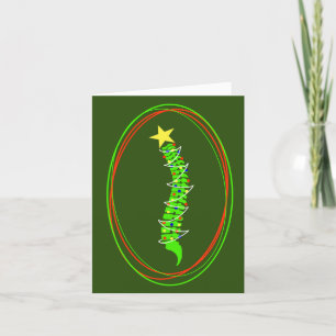 Kerstkaart met wervelkolom Kerstboom Kaart