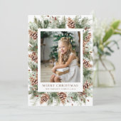 Kerstkaart met winterbotanische afbeelding (Staand voorkant)