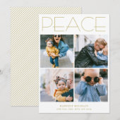 Kerstkaart Minimalistische collage met vier foto's (Voorkant / Achterkant)