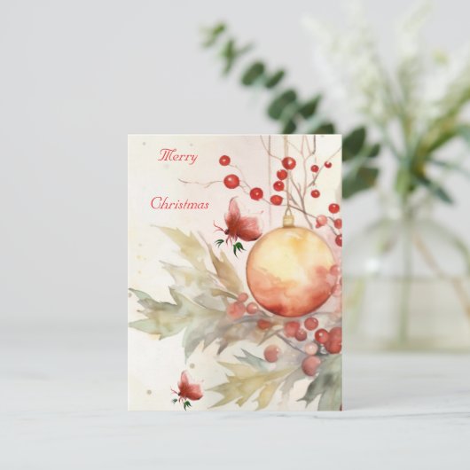 Kerstkaart plat (Staand voorkant)