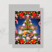 Kerstkaart plat, formaat: 4,25" x 5,5", (Voorkant / Achterkant)