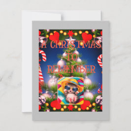 Kerstkaart plat, formaat: 4,25" x 5,5",