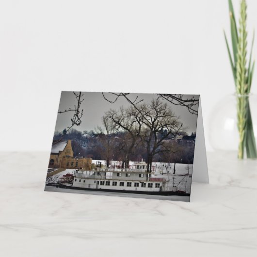"Kerstkaart 'Port of St. Paul Riverboat'" Kaart (Voorkant)