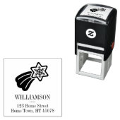 Kerstkaart Retouradres met Vallende Ster Zelfinktende Stempel (In situ)