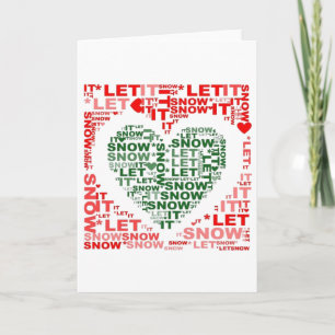 kerstKaart - Rood groen laat het sneeuwhart Feestdagen Kaart