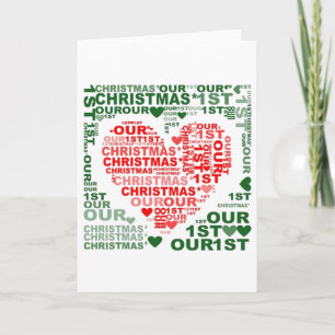 kerstKaart - Rood groen laat het sneeuwhart Feestdagen Kaart