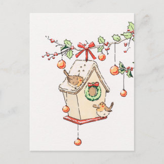 Kerstkaart roodborstje sneeuw, Robin Kerstkaart Feestdagenkaart