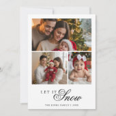 Kerstkaart 'Sneeuwt het maar' in rustieke stijl vo (Voorkant)