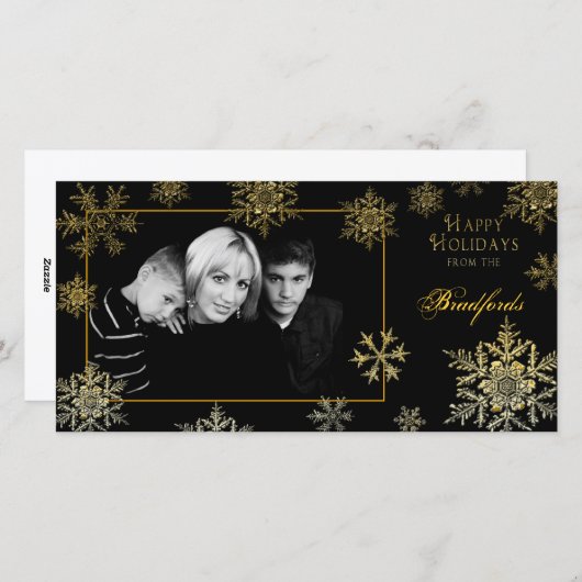 Kerstkaart - Sneeuwvlokken (Voorkant / Achterkant)