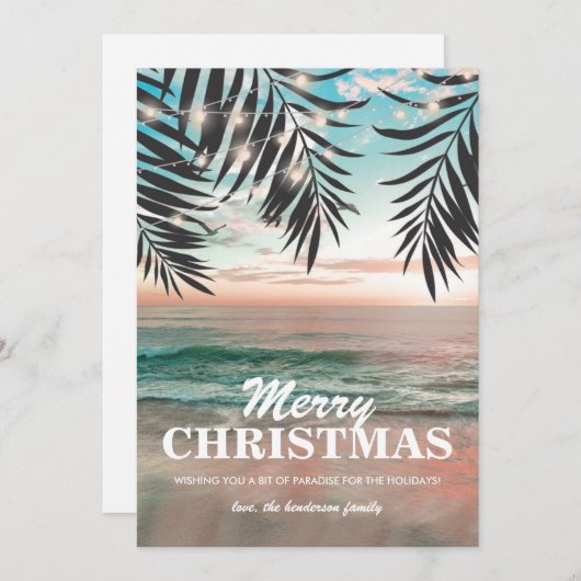 Kerstkaart Strand Kust (Voorkant / Achterkant)