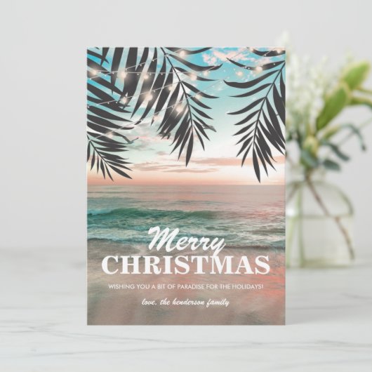 Kerstkaart Strand Kust (Staand voorkant)