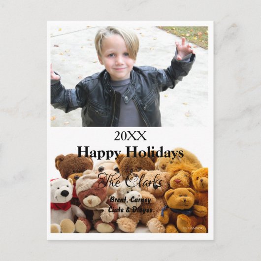 kerstkaart Teddy Bears Briefkaart - HAMbWG (Voorkant)