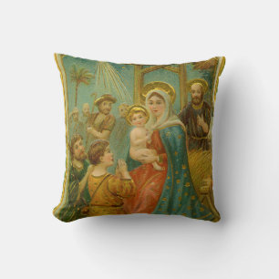 Kerstkaart uit het Edwardiaanse tijdperk Kussen