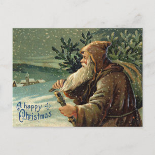 =Kerstkaart uit het verleden, Kerstman en Kerstboo Briefkaart