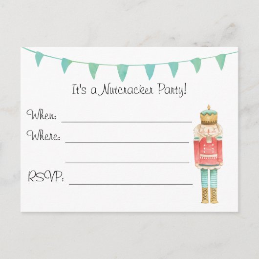 Kerstkaart uitnodiging Notenkraker (Voorkant)