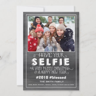 Kerstkaart, Vakantiefotokaart, Selfie Feestdagenkaart