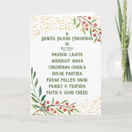 kerstkaart van Beaver Island Feestdagen Kaart