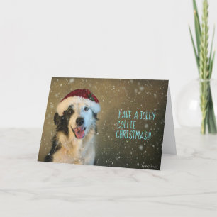 Kerstkaart van Border Collie. Feestdagen Kaart