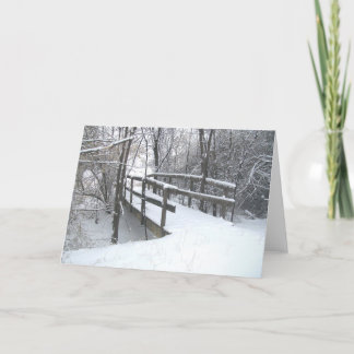 Kerstkaart van de Brug van de winter de Sneeuw Feestdagen Kaart