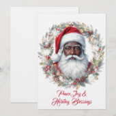 Kerstkaart van de Kerstman met wensen Kaart (Voorkant / Achterkant)