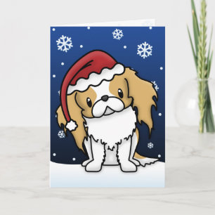 Kerstkaart van de Kin van Kawaii de Rode & Witte Feestdagen Kaart