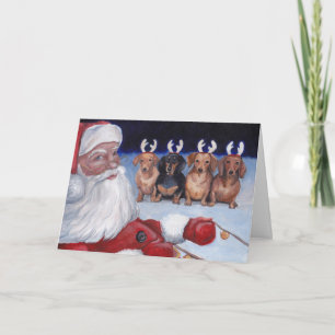 Kerstkaart van de Kunst van de Hond van de Tekkel Feestdagen Kaart