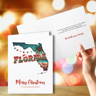Kerstkaart van de staat Florida Feestdagen Kaart