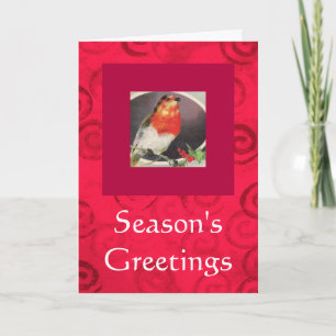Kerstkaart van de Vogel van de vakantie de Rode Feestdagen Kaart