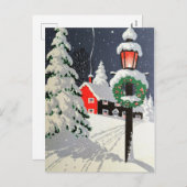 Kerstkaart van een kerkgemeenschap in ouderwetse k feestdagenkaart (Voorkant / Achterkant)