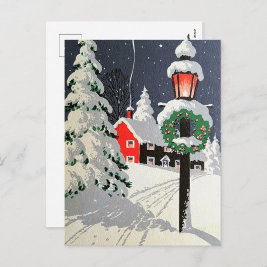 Kerstkaart van een kerkgemeenschap in ouderwetse k feestdagenkaart (Voorkant / Achterkant)