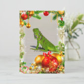 Kerstkaart van een leguaan (Staand voorkant)
