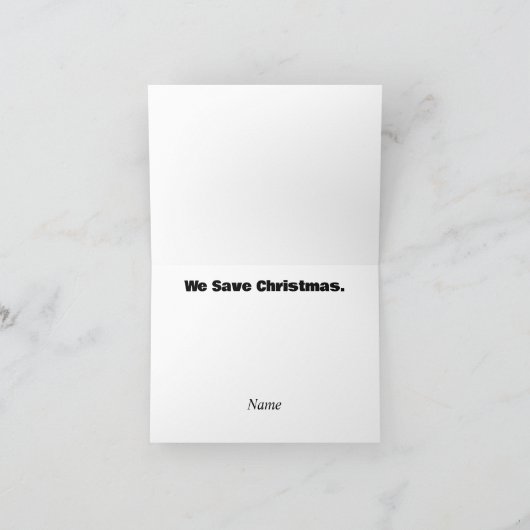 Kerstkaart van EMS-team dat Sinterklaas redt Kaart (Binnen)