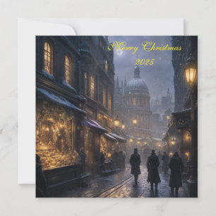 Kerstkaart van het feestelijke oude Londen Kaart