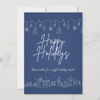 Kerstkaart van het Navy Blue Winterdorp Kaart